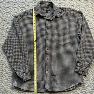 Vintage Structure Mens Large Green Plaid 100% Cotton Button Up Shirt